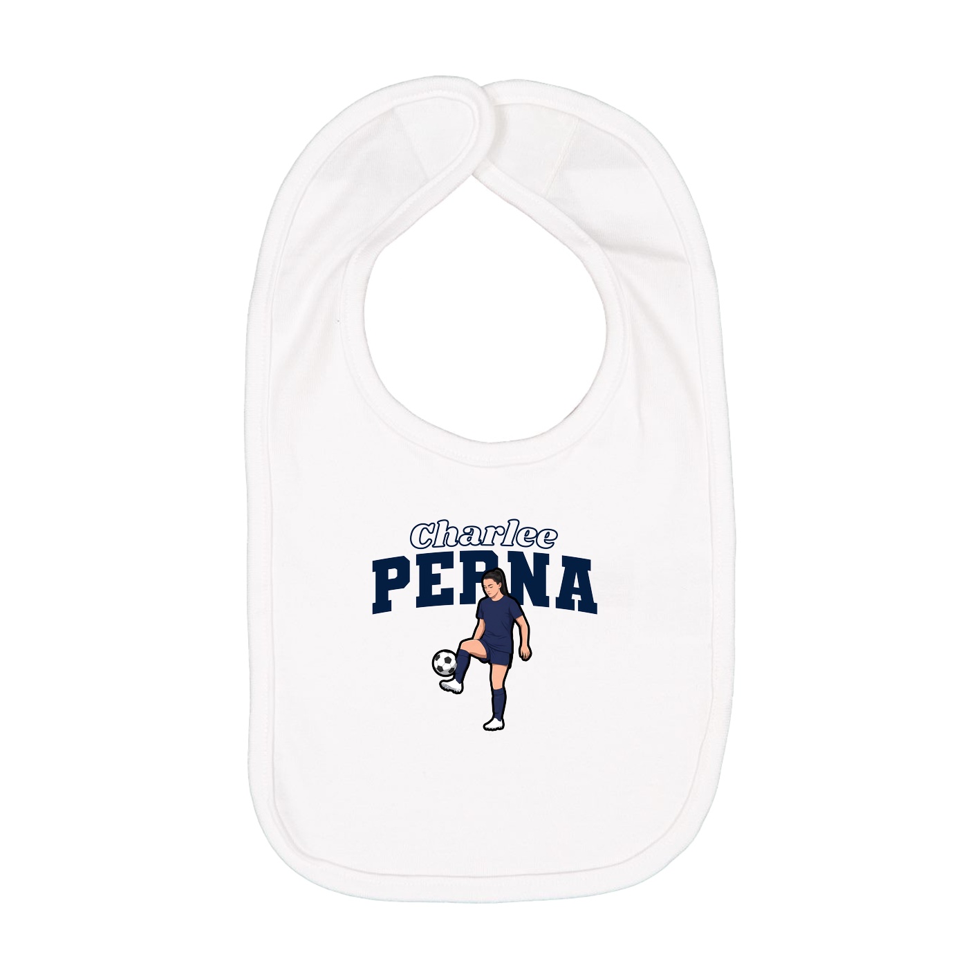 Infant Bib — Name Arch in White