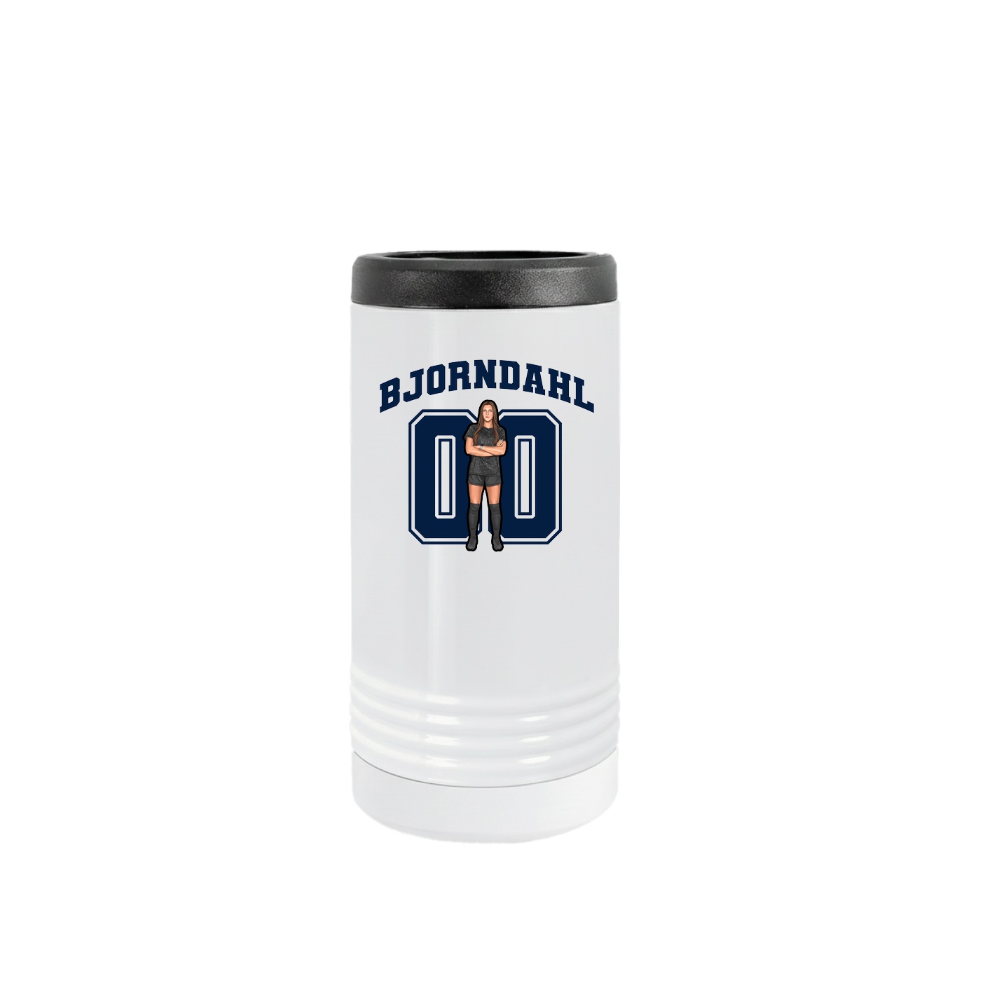 Slim Beverage Holder — Number in White