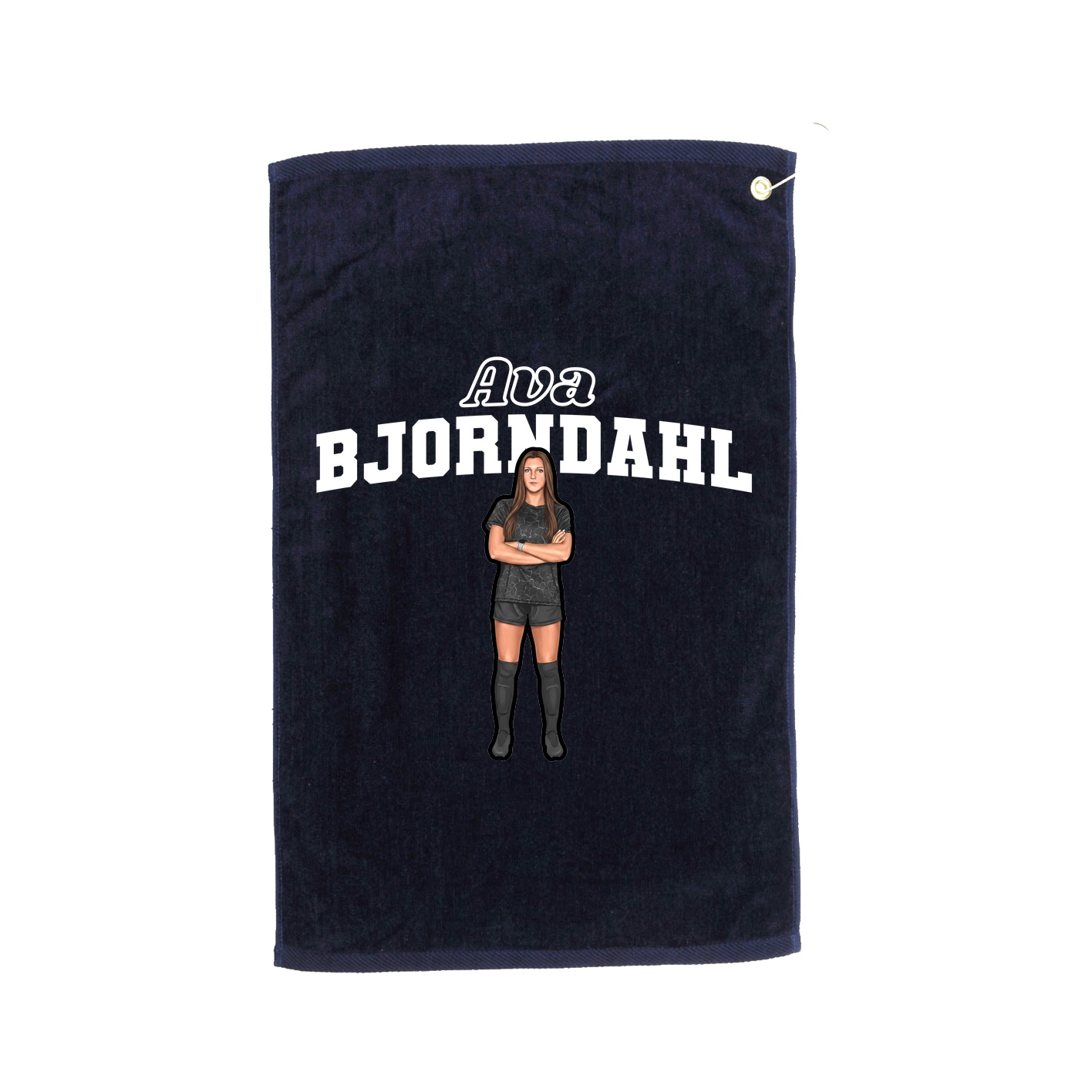 Golf Towel — Name Arch in Navy