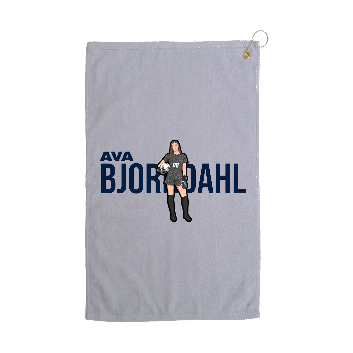 Golf Towel — Player Name in Grey