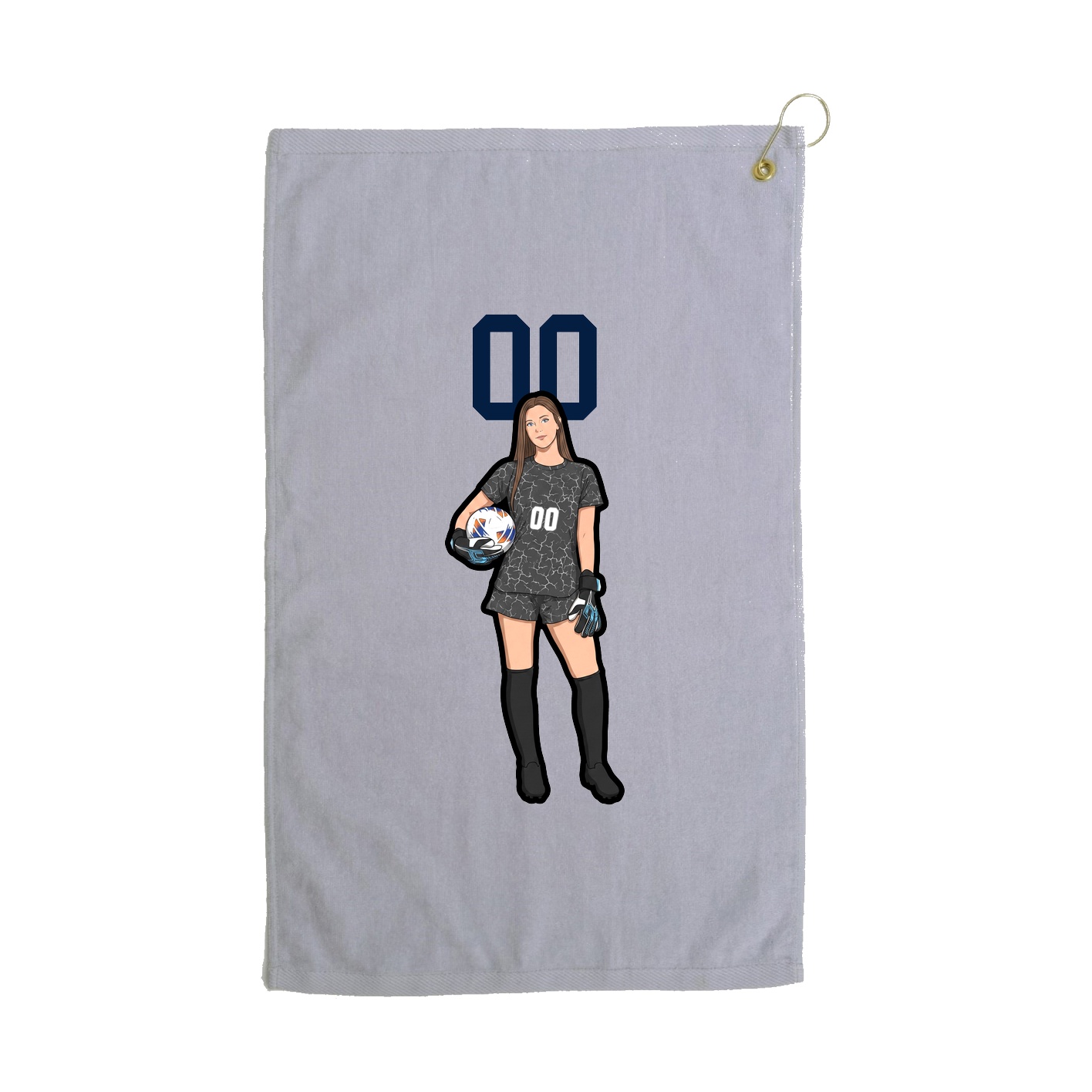 Golf Towel — Number Top in Grey