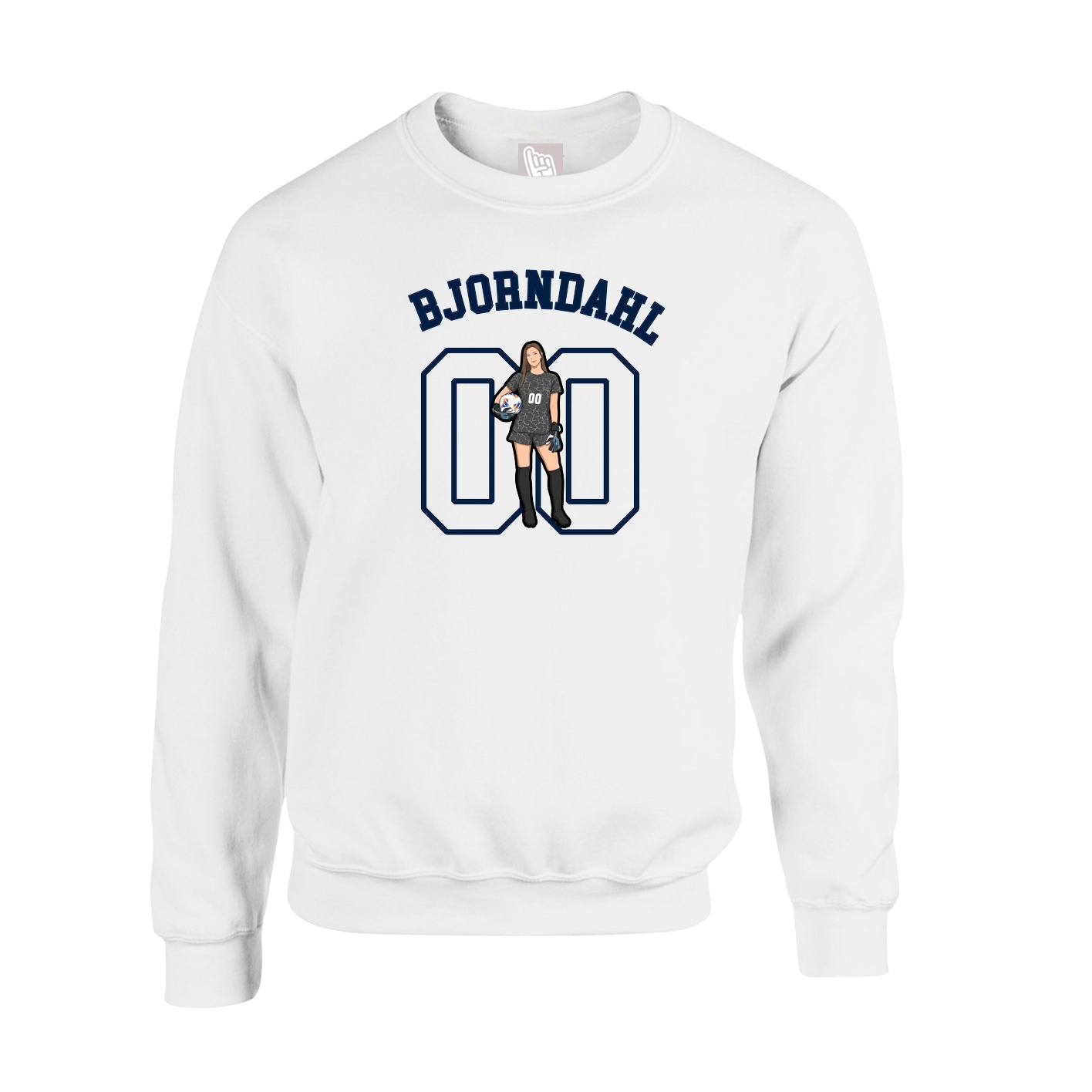 Fleece Crew — Shirsey Arch in White