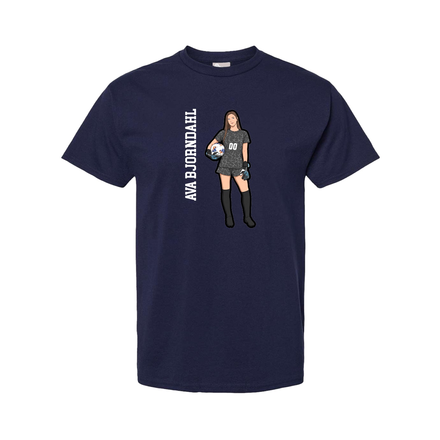 Tee — Name Vertical in Navy