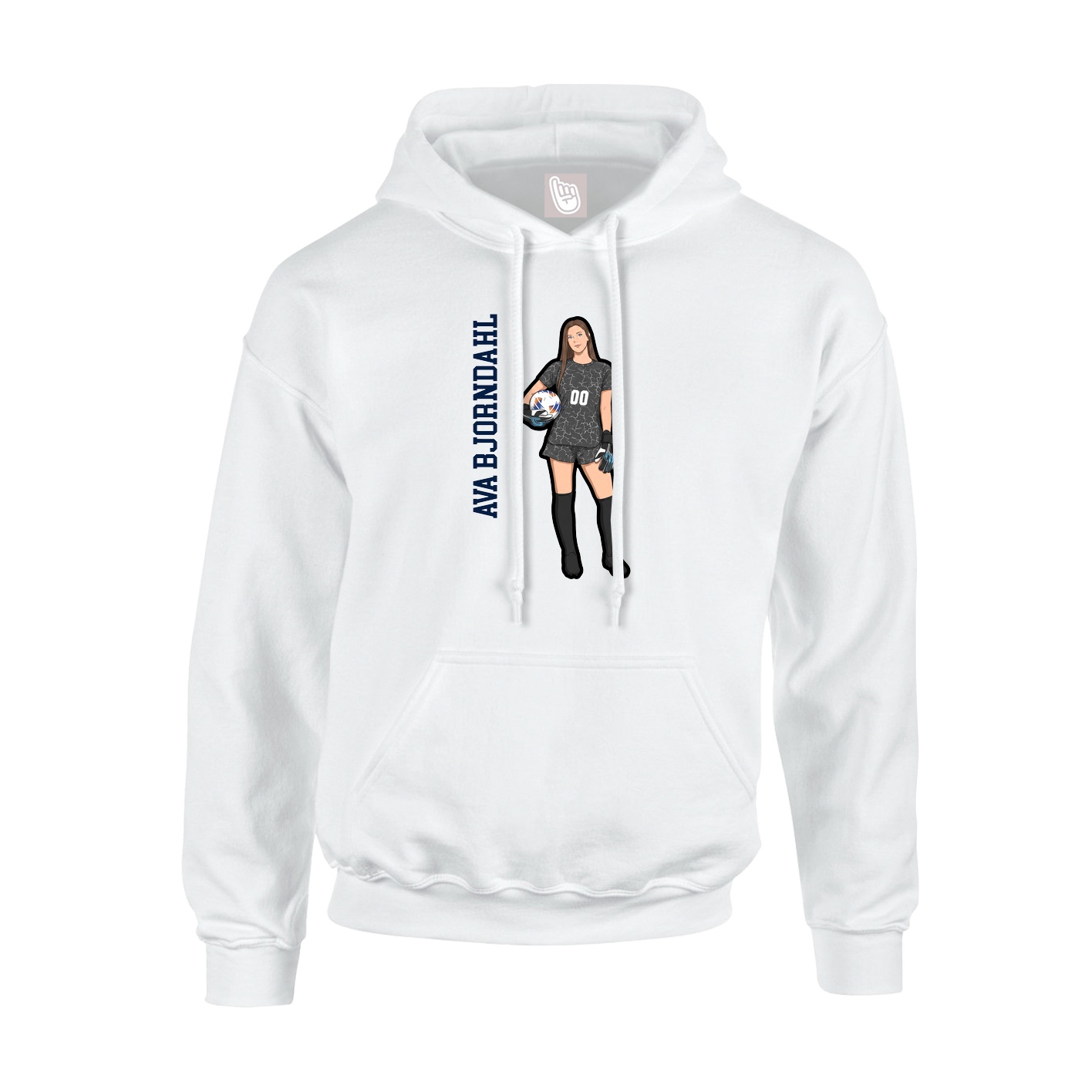 Hoodie — Name Vertical in White