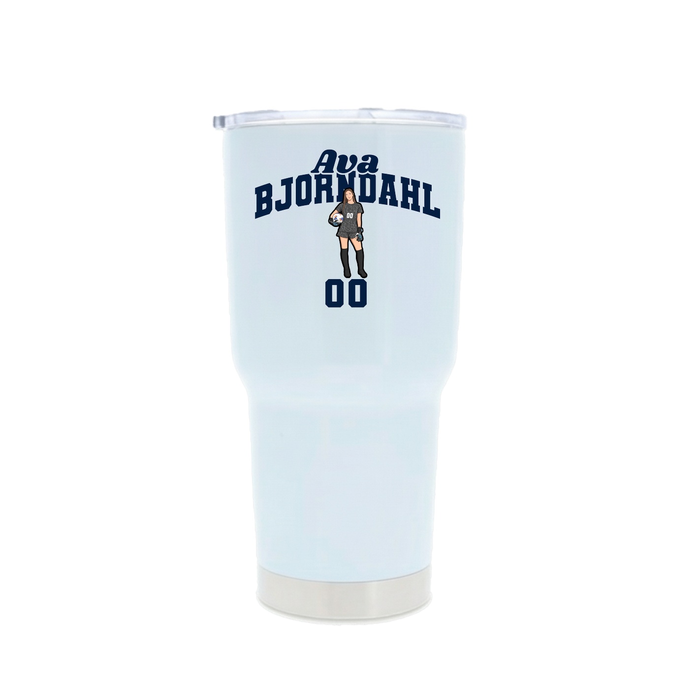 30oz Stainless Steel Tumbler — Signature Arch in White