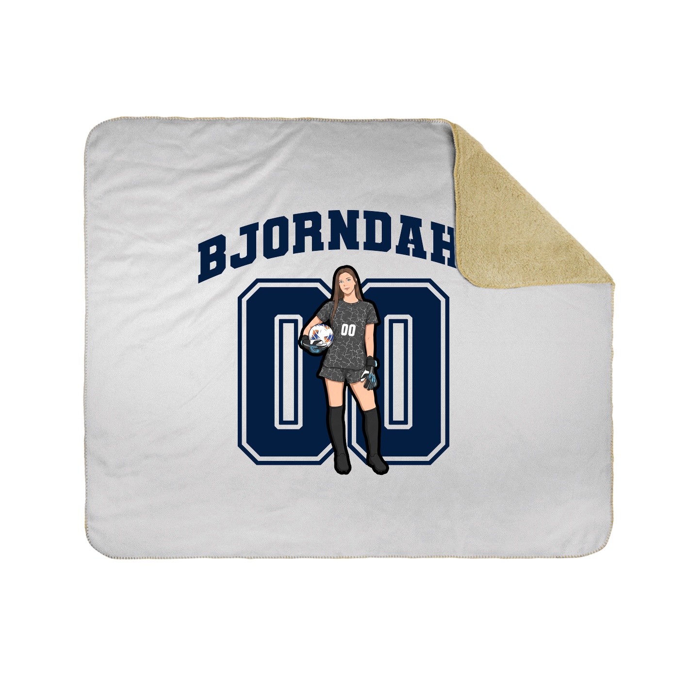Throw Blanket — Number in White