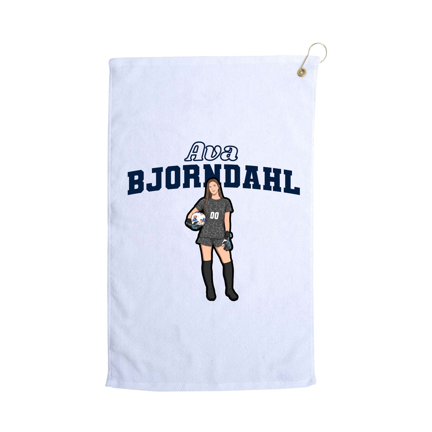 Golf Towel — Name Arch in White