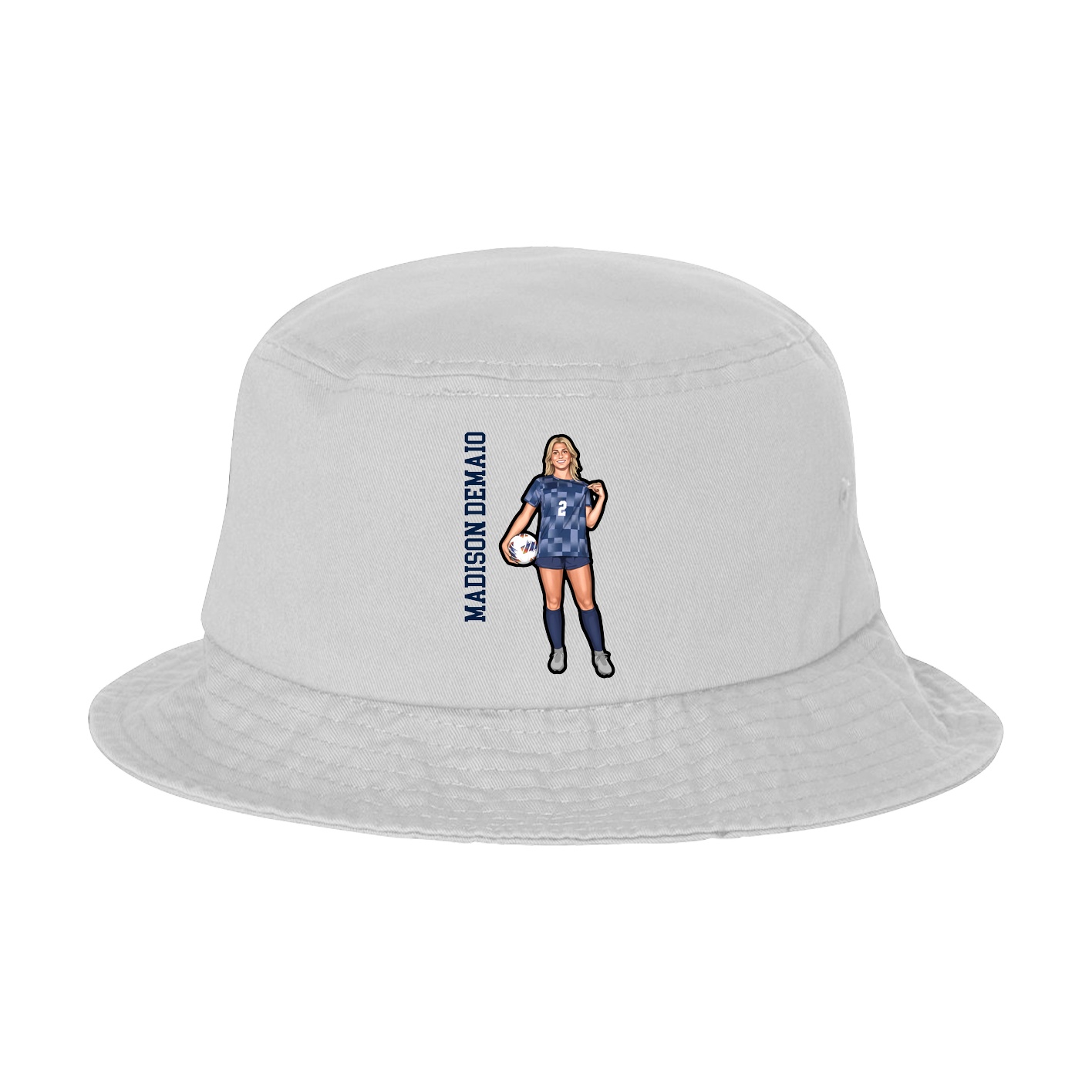 Bucket Cap — Name Vertical in White