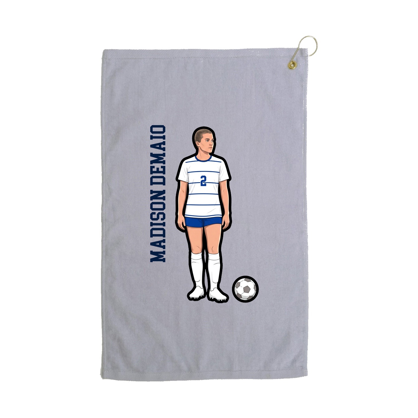 Golf Towel — Name Vertical in Grey
