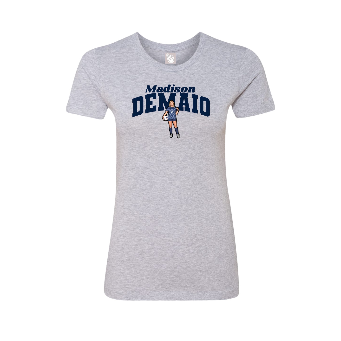 Fitted Women's Tee — Signature Arch in Grey