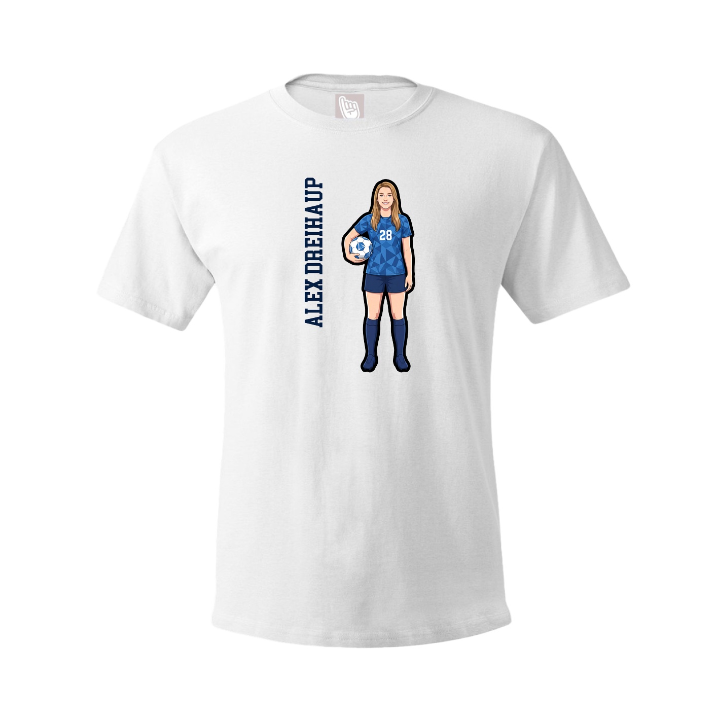 Youth Tee — Name Vertical in White