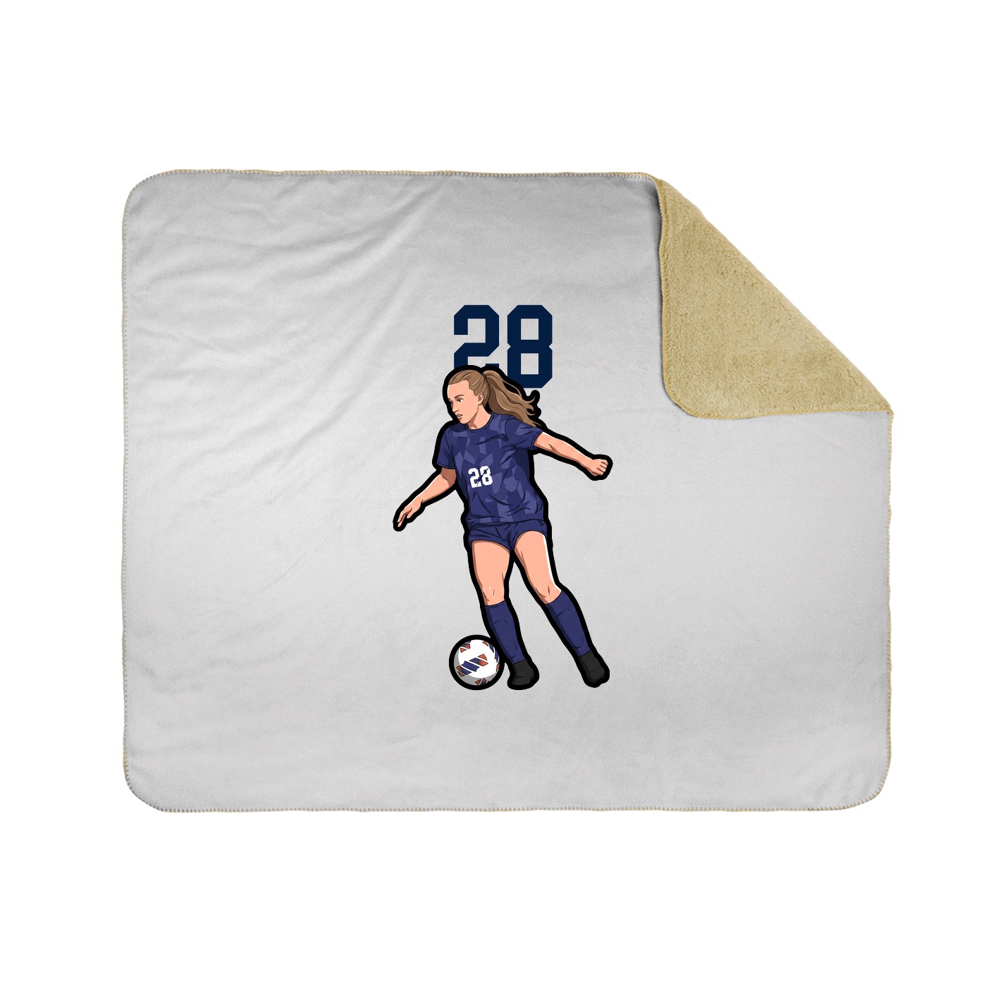 Throw Blanket — Number Top in White