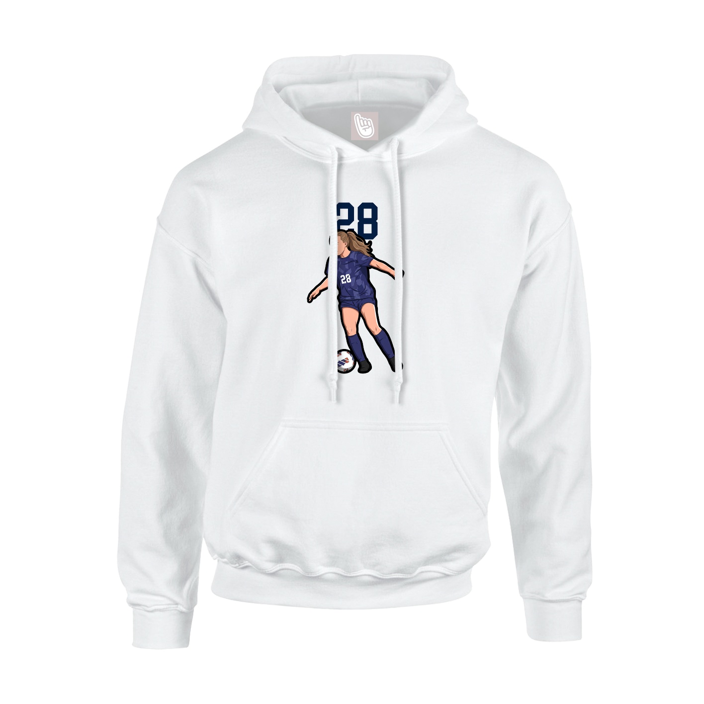 Hoodie — Number Top in White