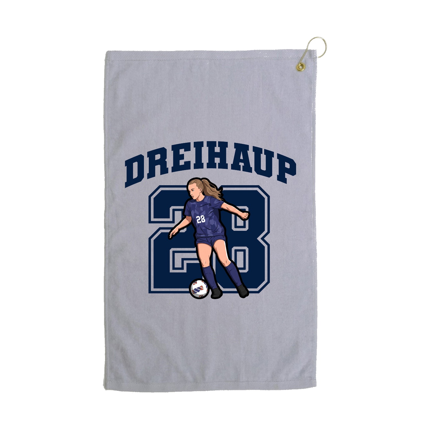 Golf Towel — Number in Grey