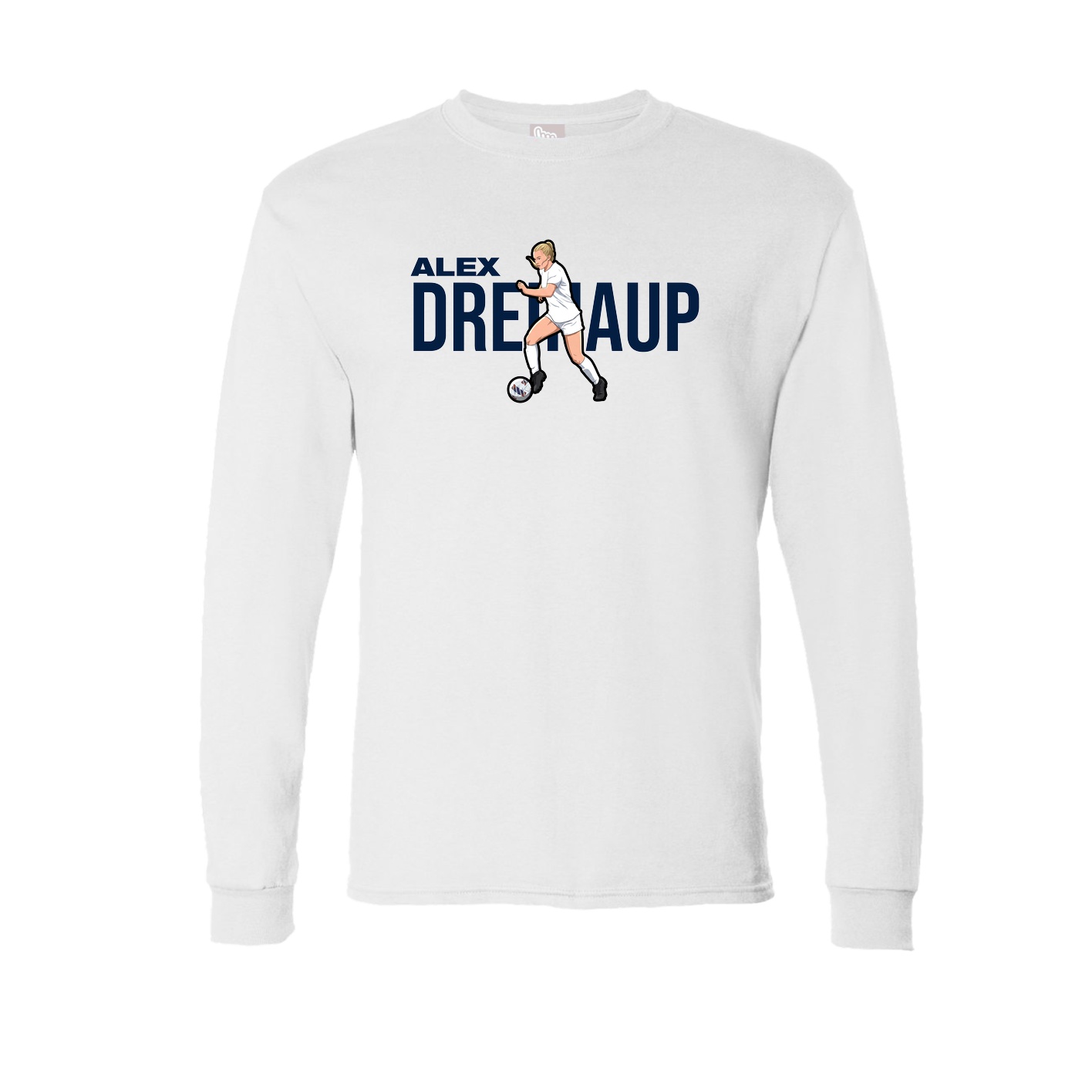 Long Sleeve Tee — Player Name in White