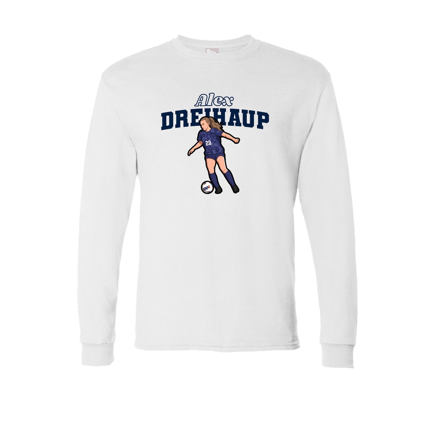 Long Sleeve Tee — Name Arch in White