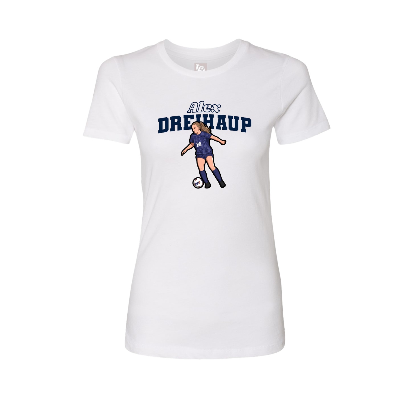 Fitted Women's Tee — Name Arch in White