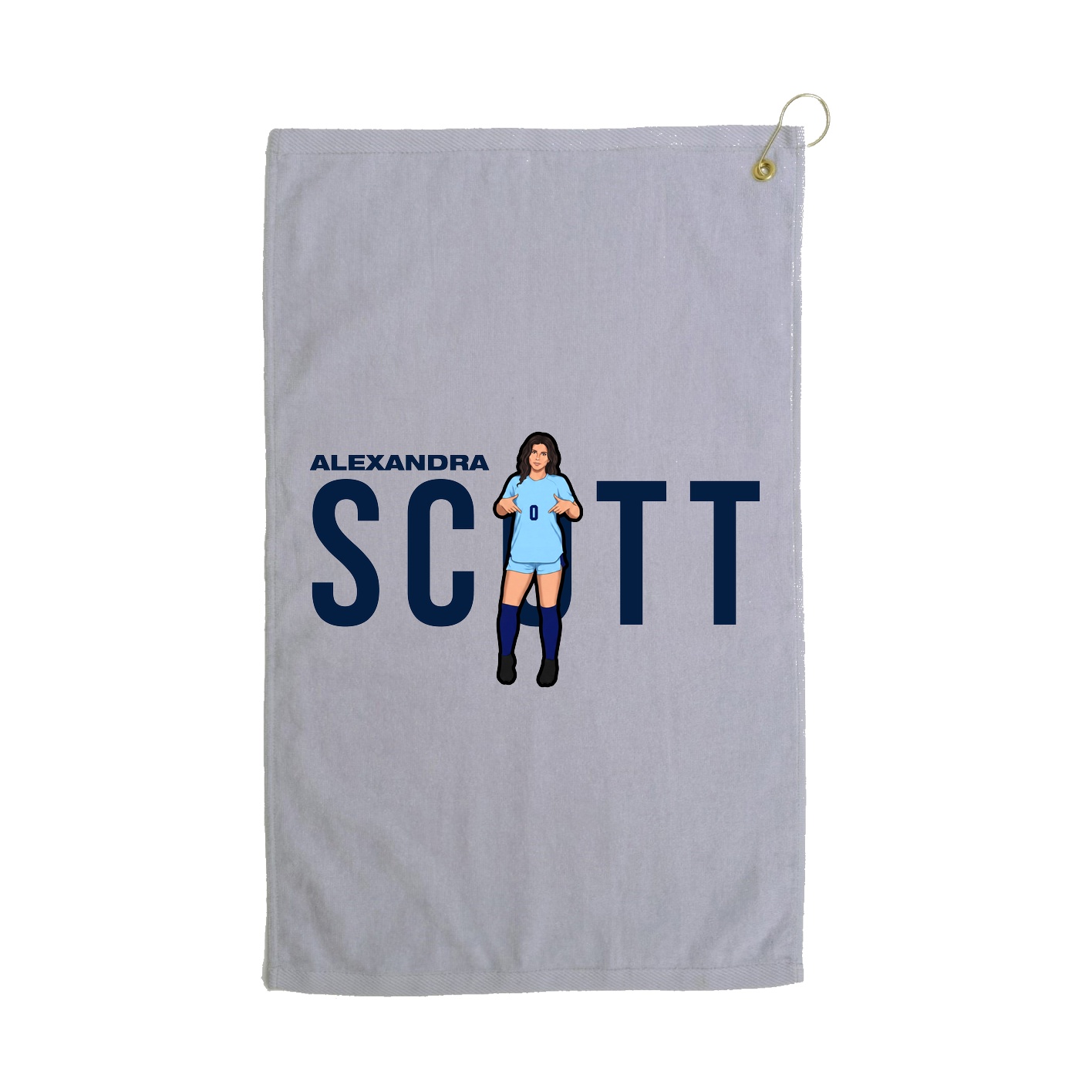 Golf Towel — Player Name in Grey