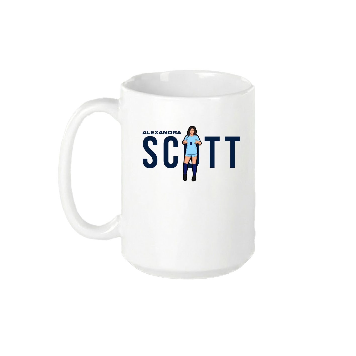 15oz Coffee Mug — Player Name in White