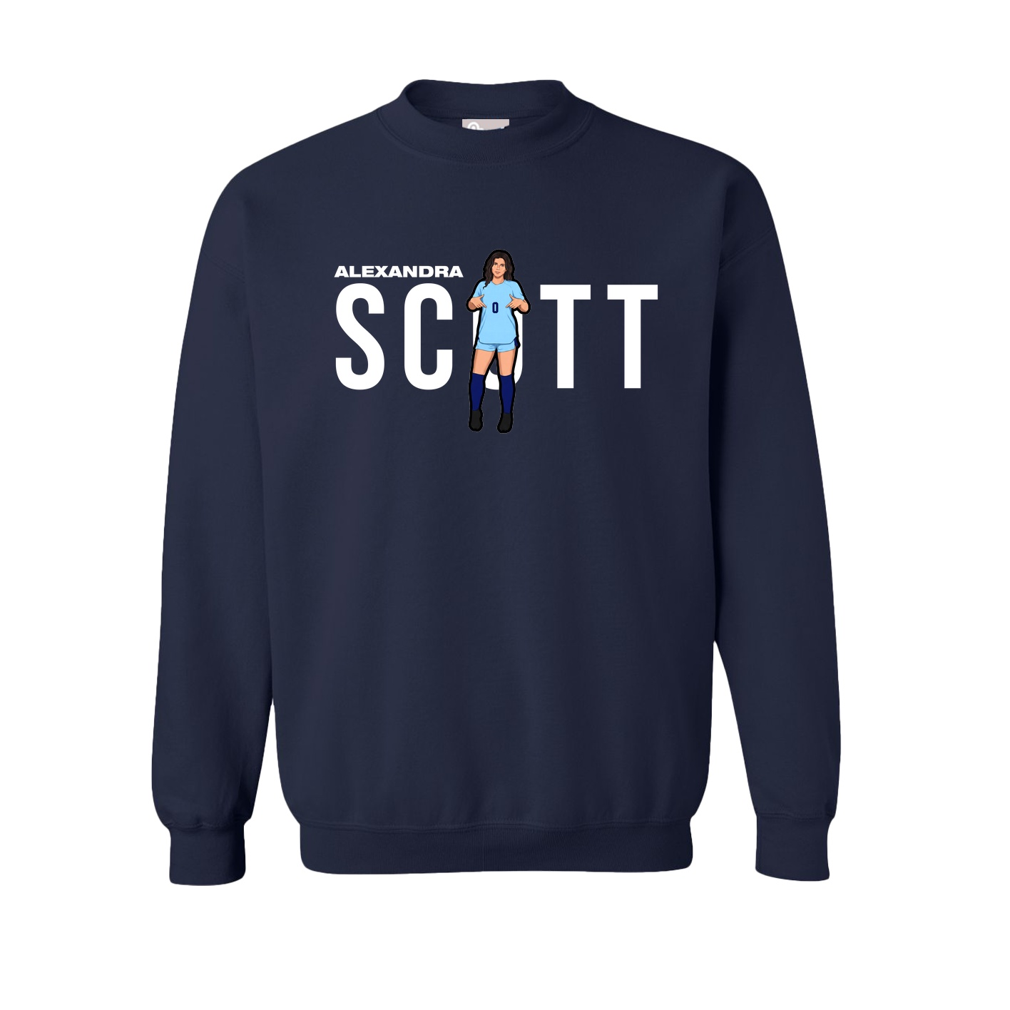 Fleece Crew — Player Name in Navy