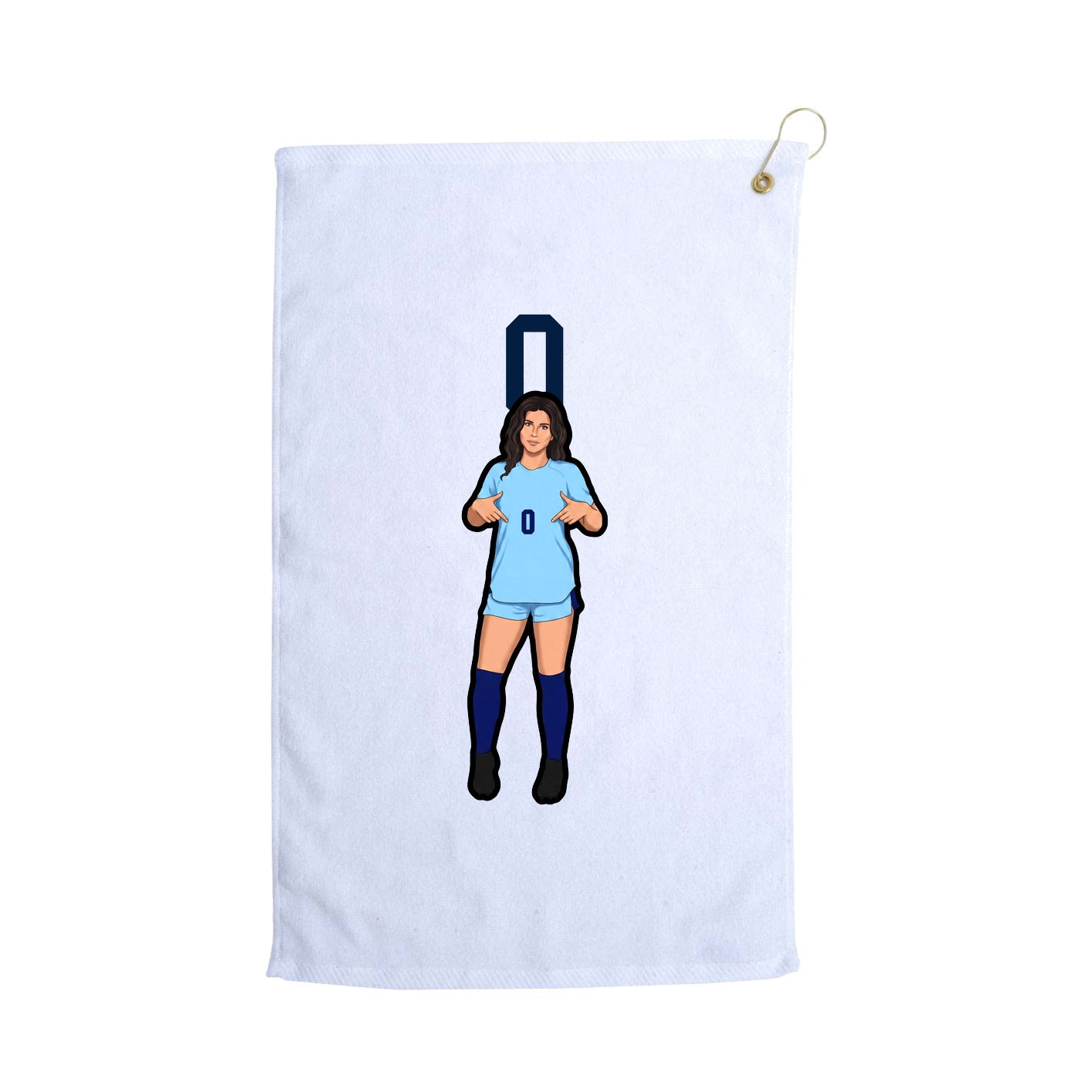 Golf Towel — Number Top in White