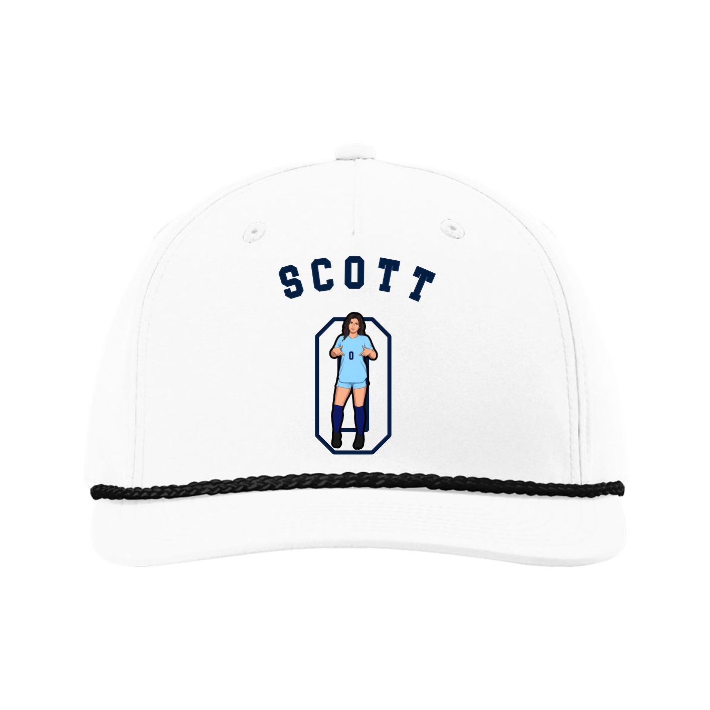 Five-Panel Classic Rope Cap — Shirsey Arch in White