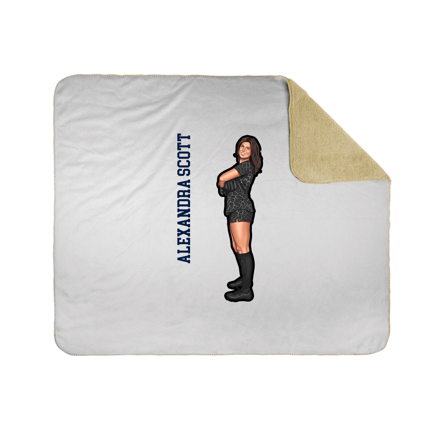 Throw Blanket — Name Vertical in White