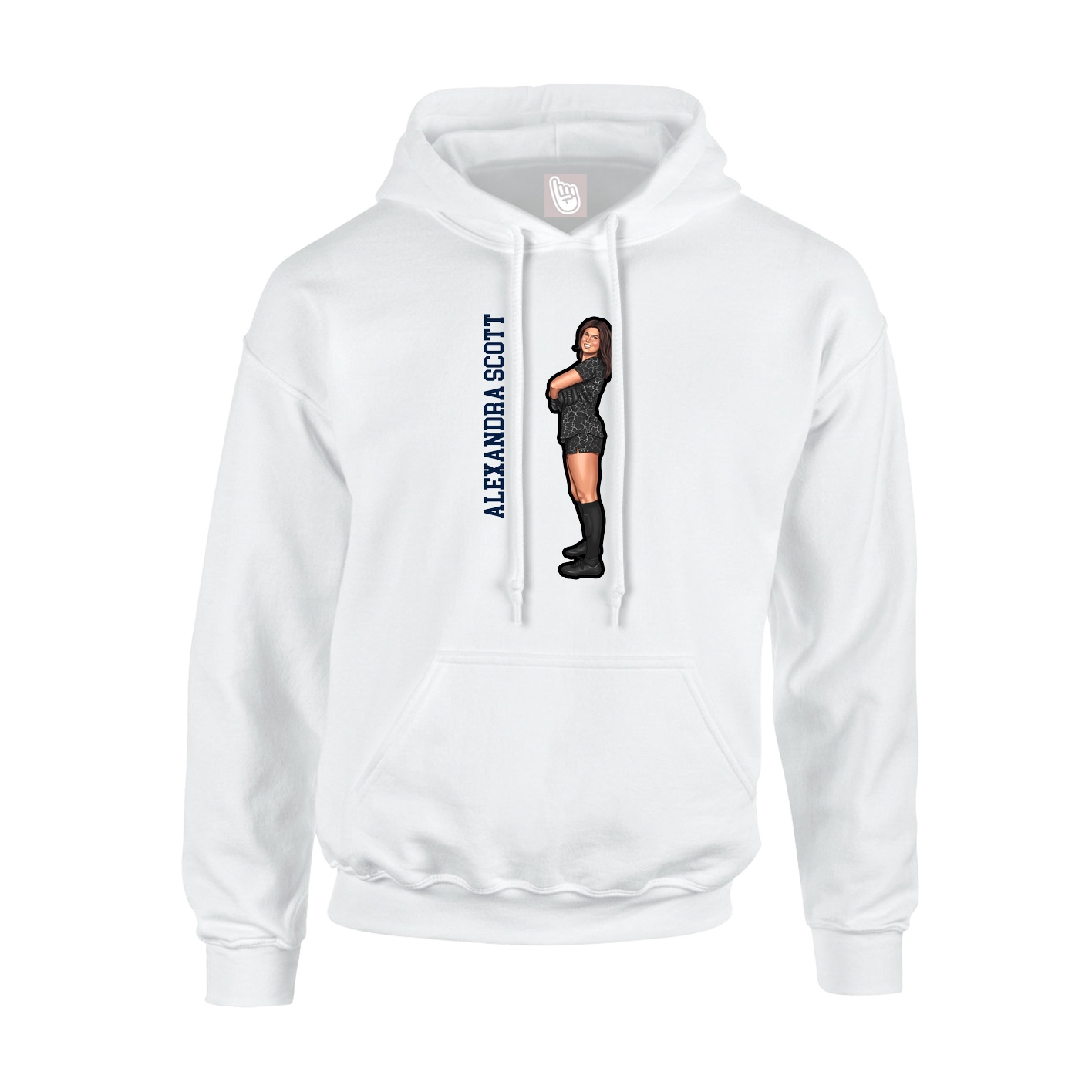Hoodie — Name Vertical in White