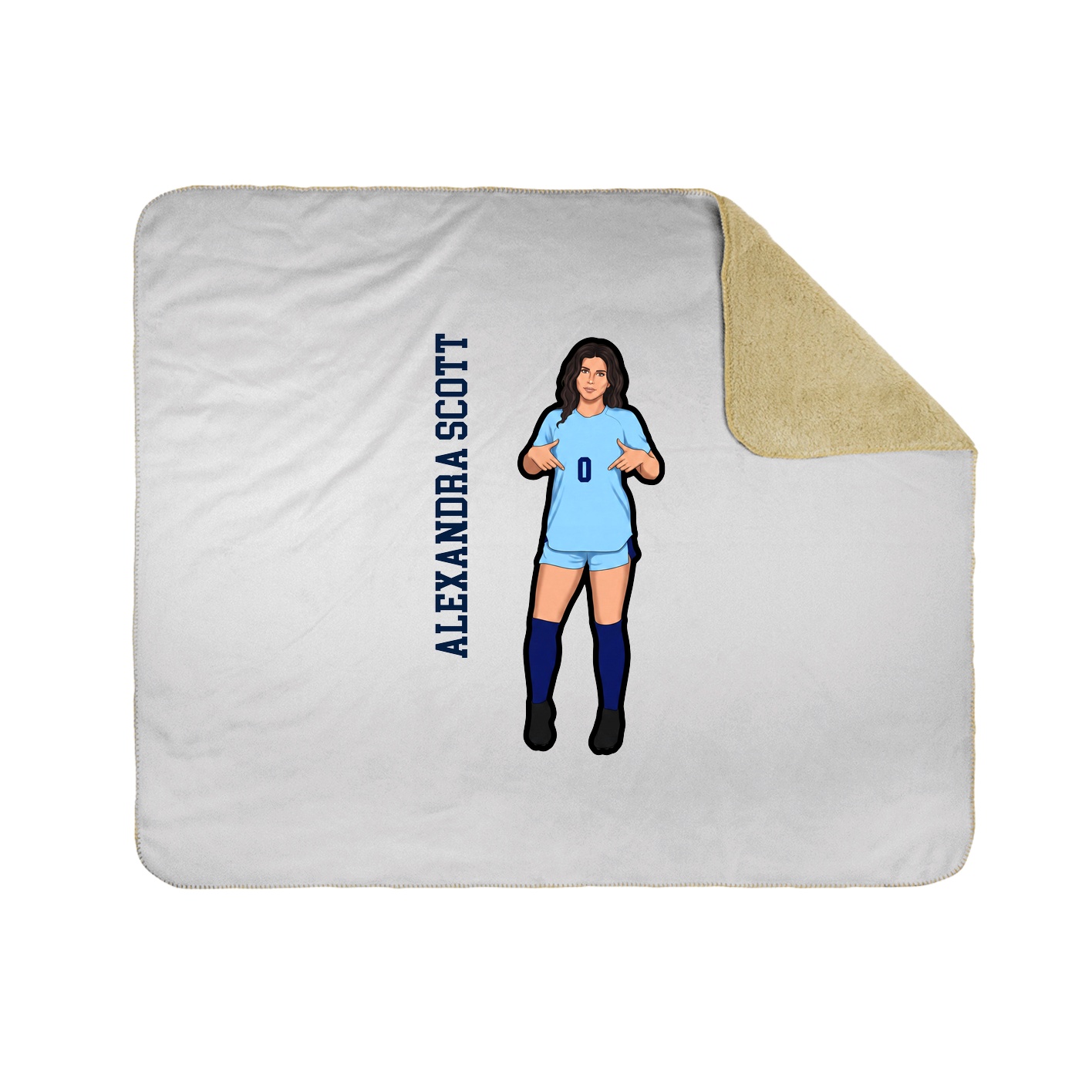 Throw Blanket — Name Vertical in White