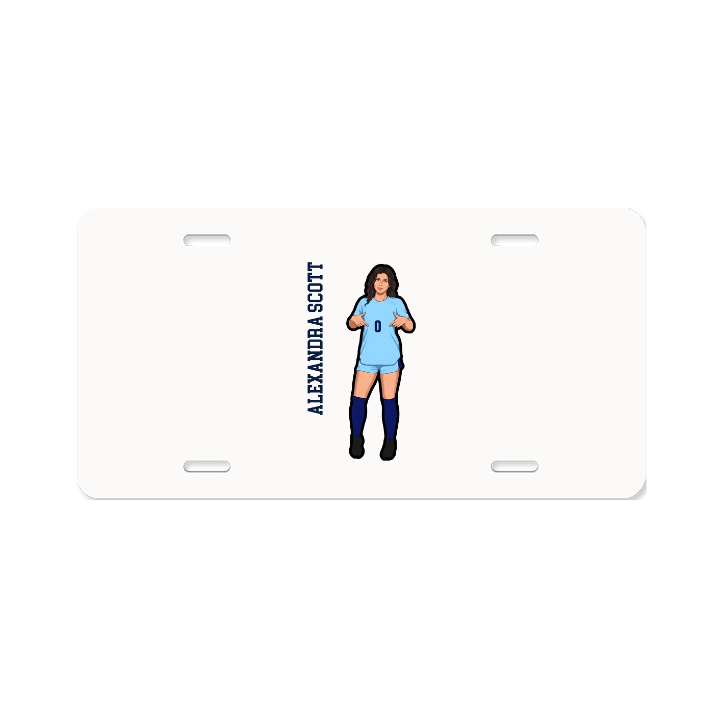 License Plate — Name Vertical in Classic