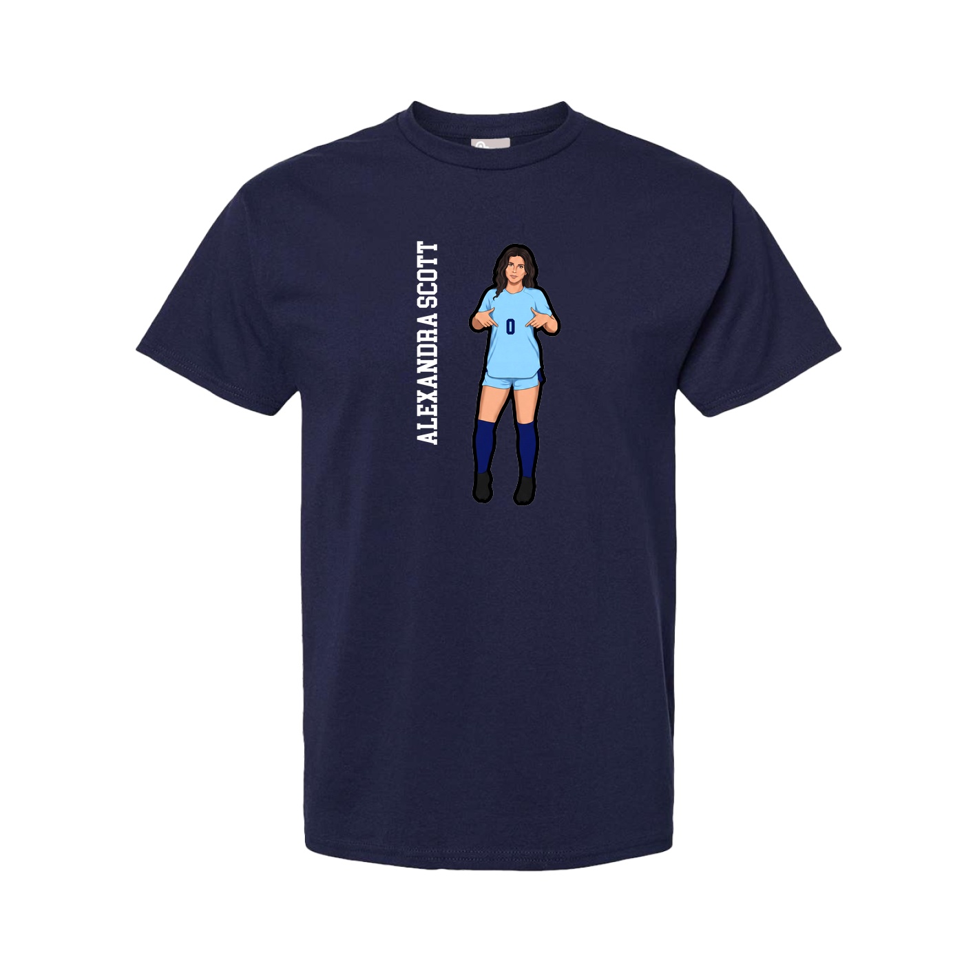 Tee — Name Vertical in Navy