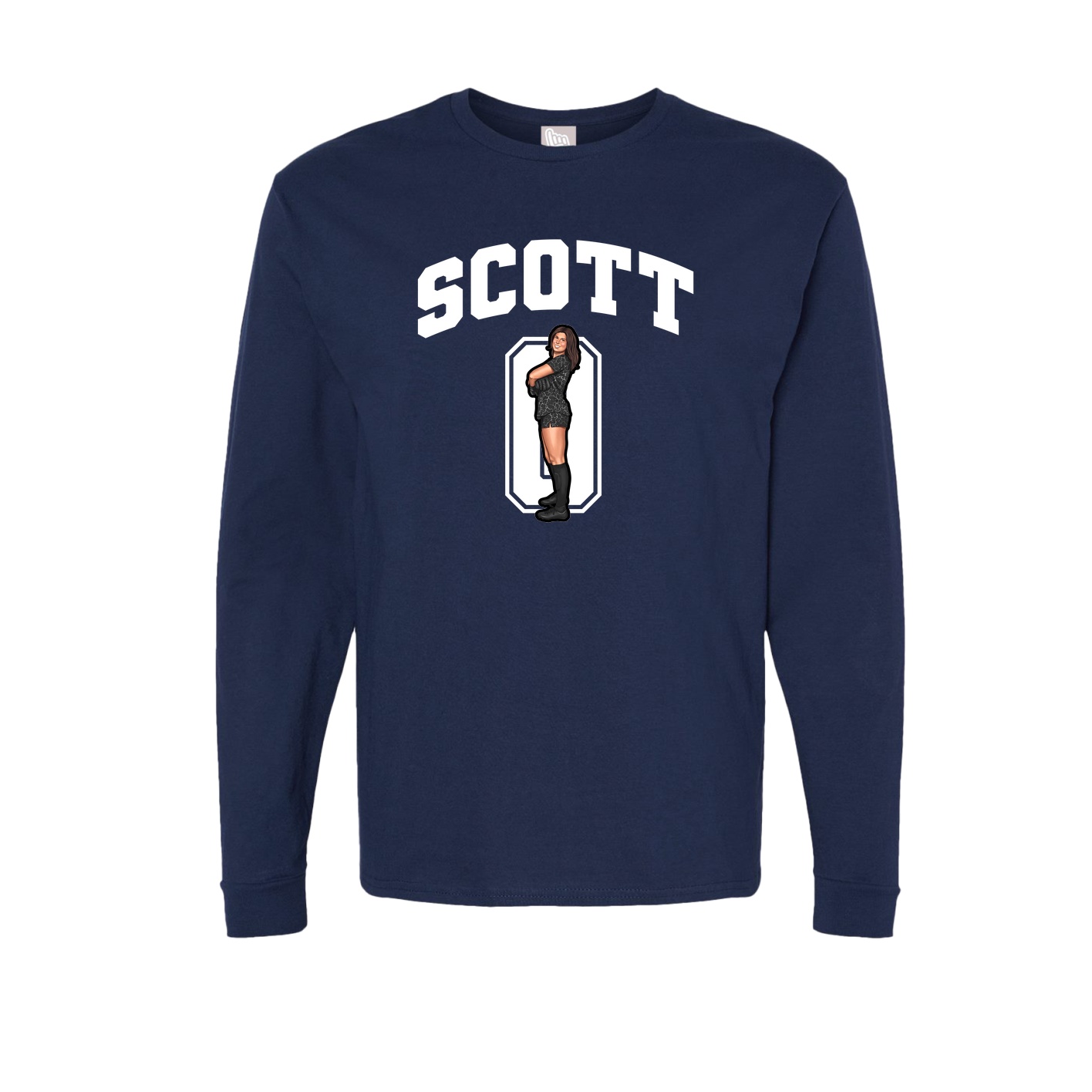 Long Sleeve Tee — Number in Navy