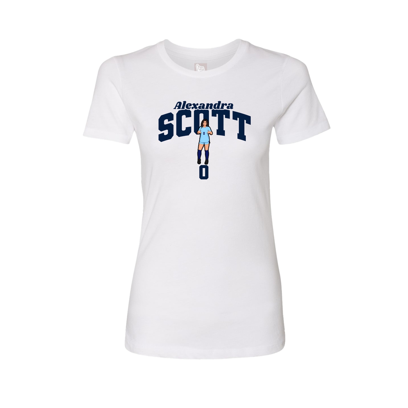 Fitted Women's Tee — Signature Arch in White