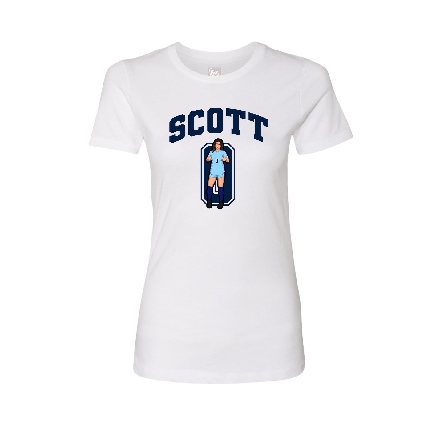 Fitted Women's Tee — Number in White