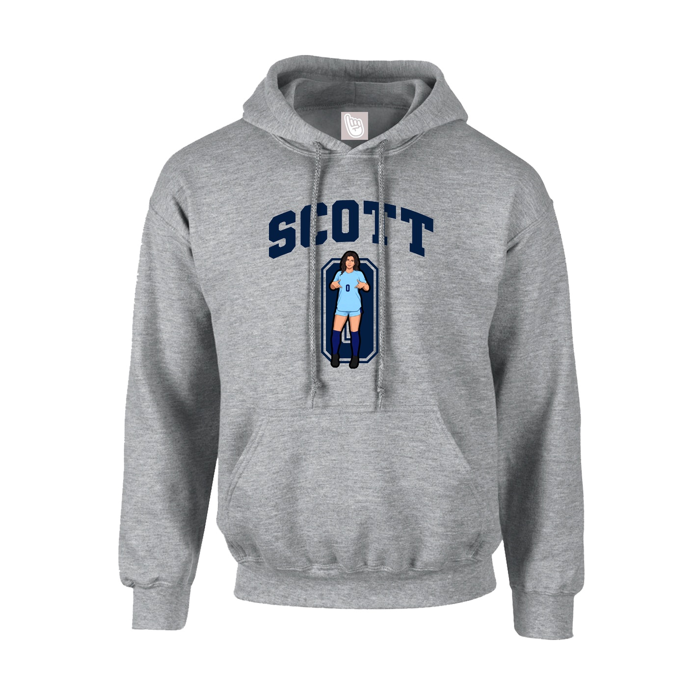 Youth Hoodie — Number in Grey