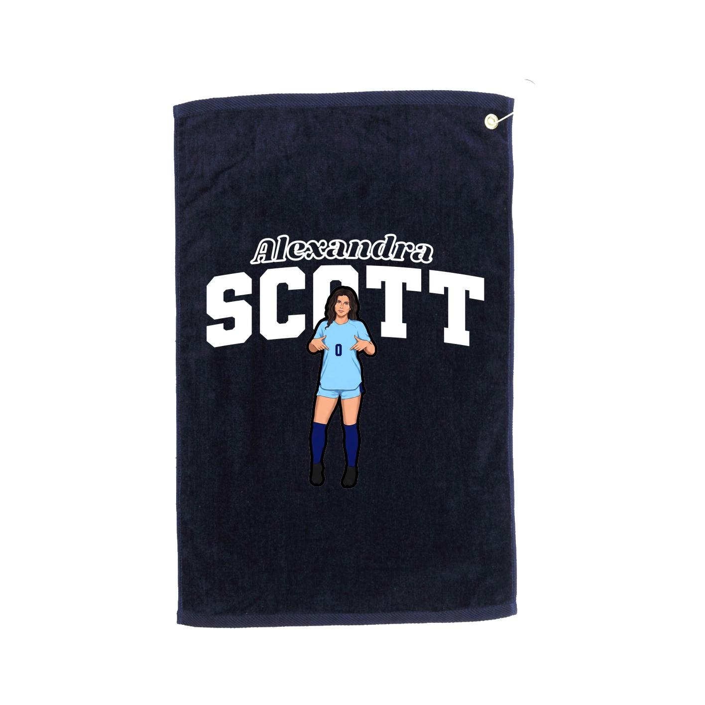 Golf Towel — Name Arch in Navy