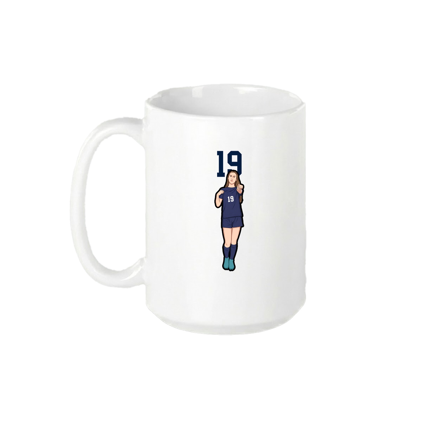15oz Coffee Mug — Number Top in White