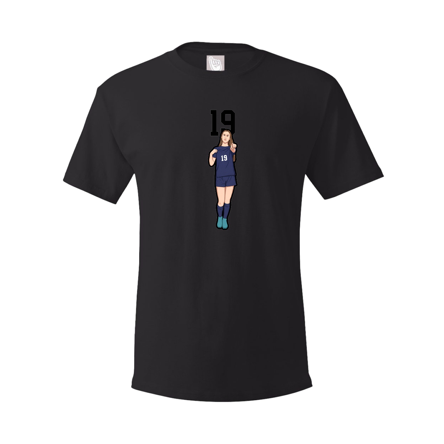 Youth Tee — Number Top in Black