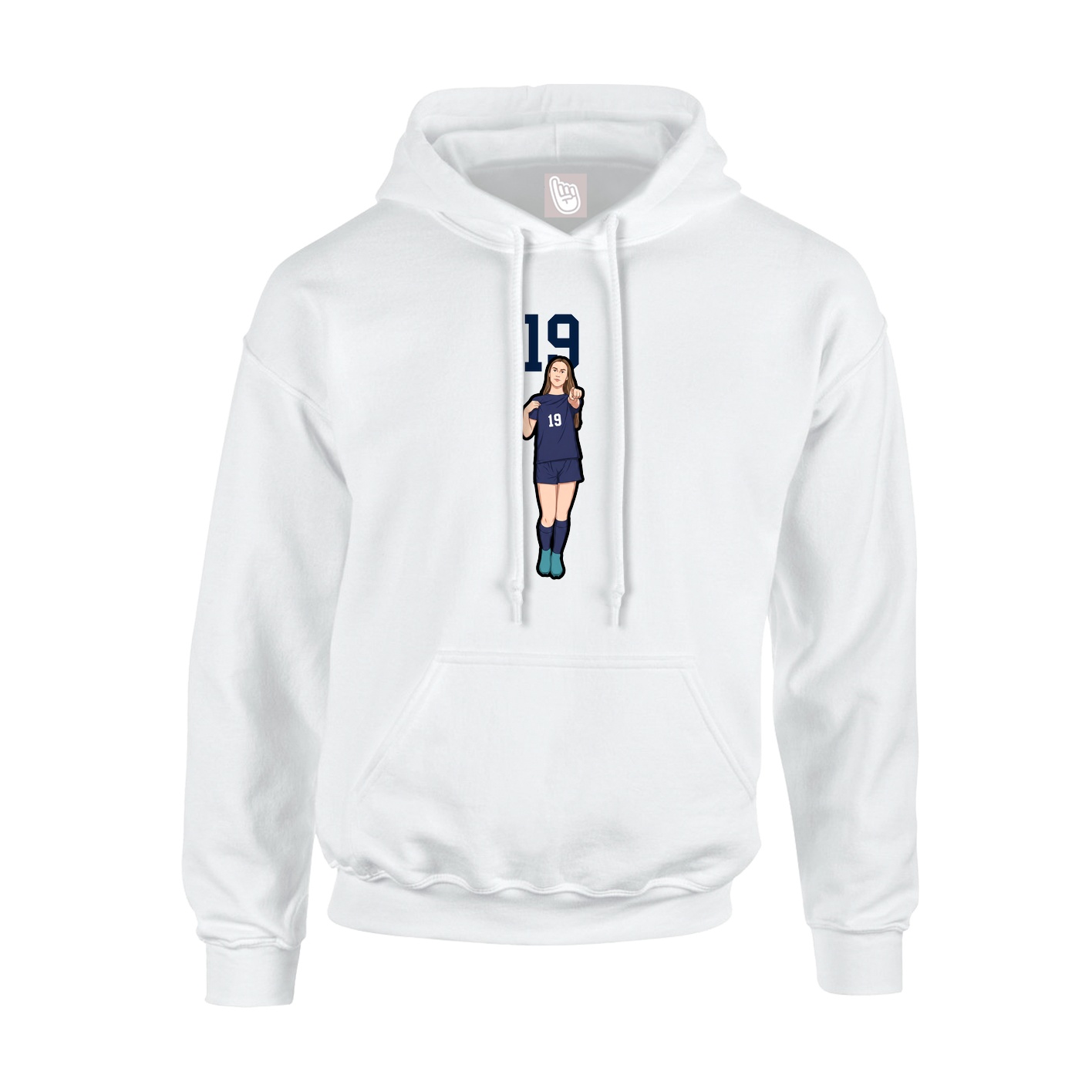 Hoodie — Number Top in White