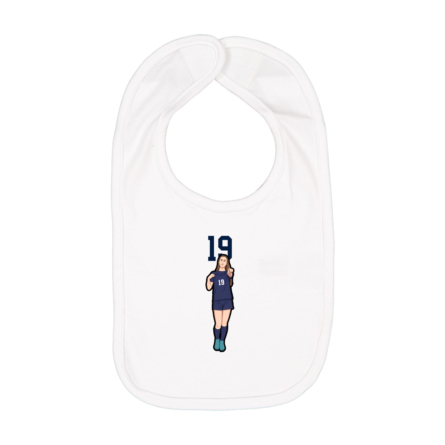 Infant Bib — Number Top in White