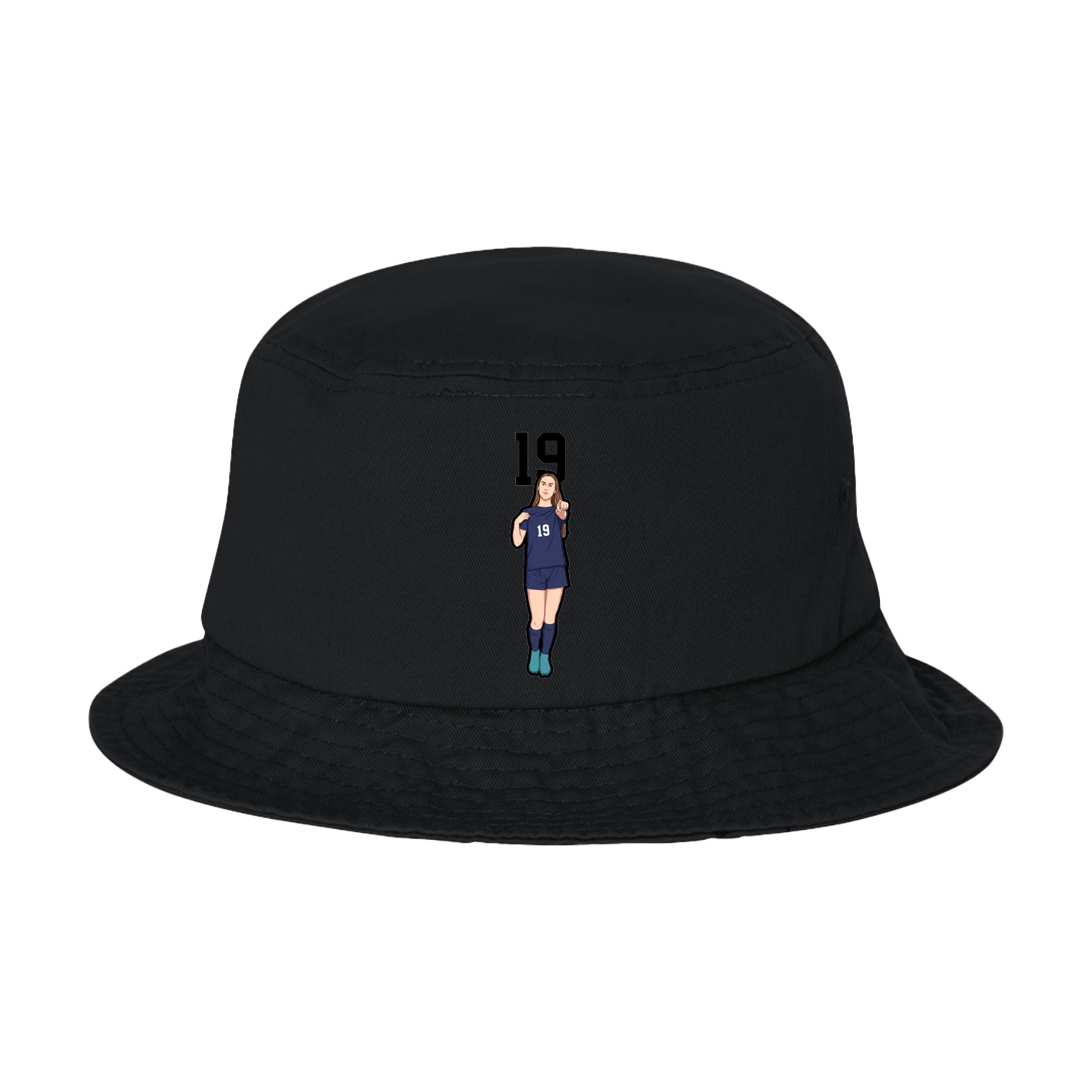 Bucket Cap — Number Top in Black
