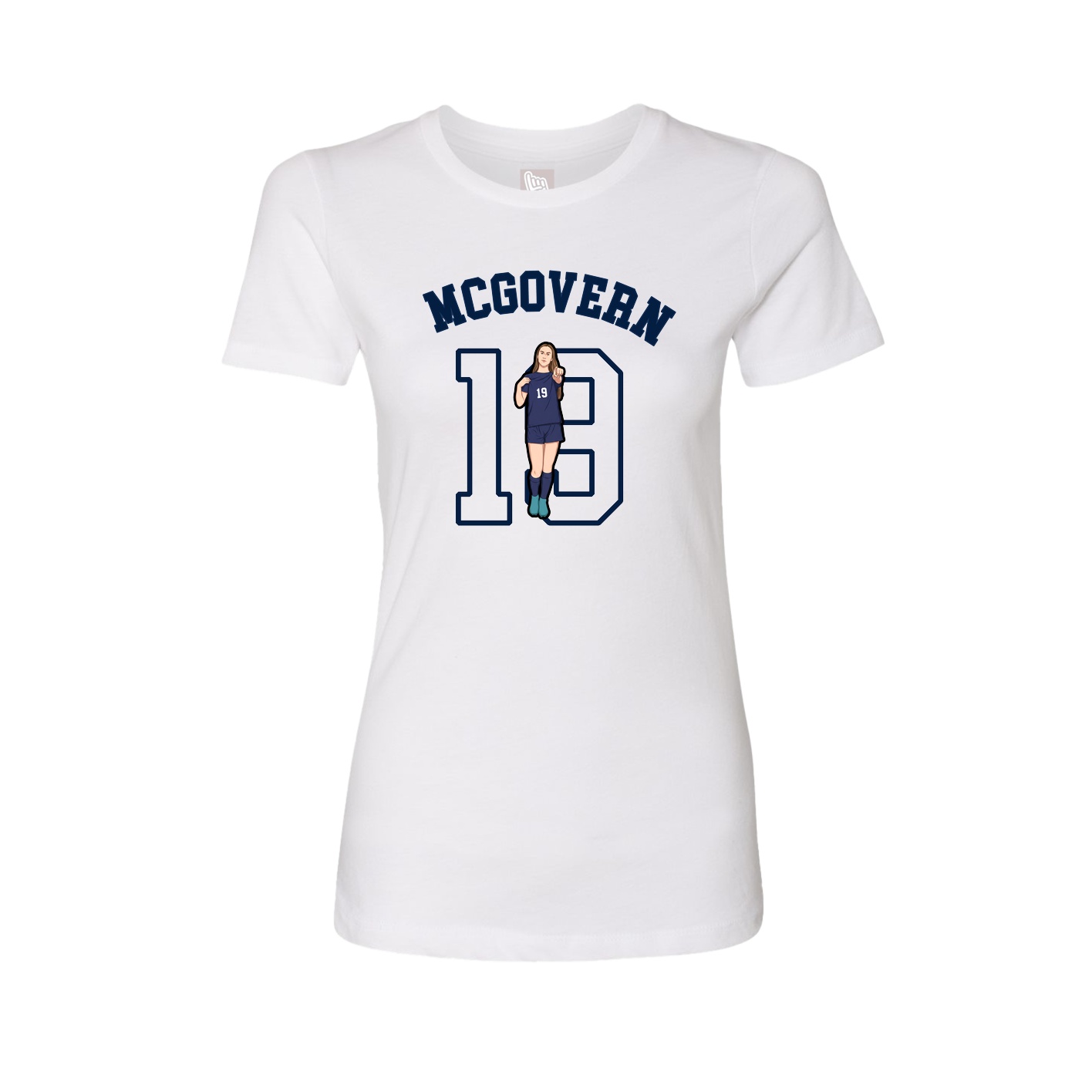 Fitted Women's Tee — Shirsey Arch in White
