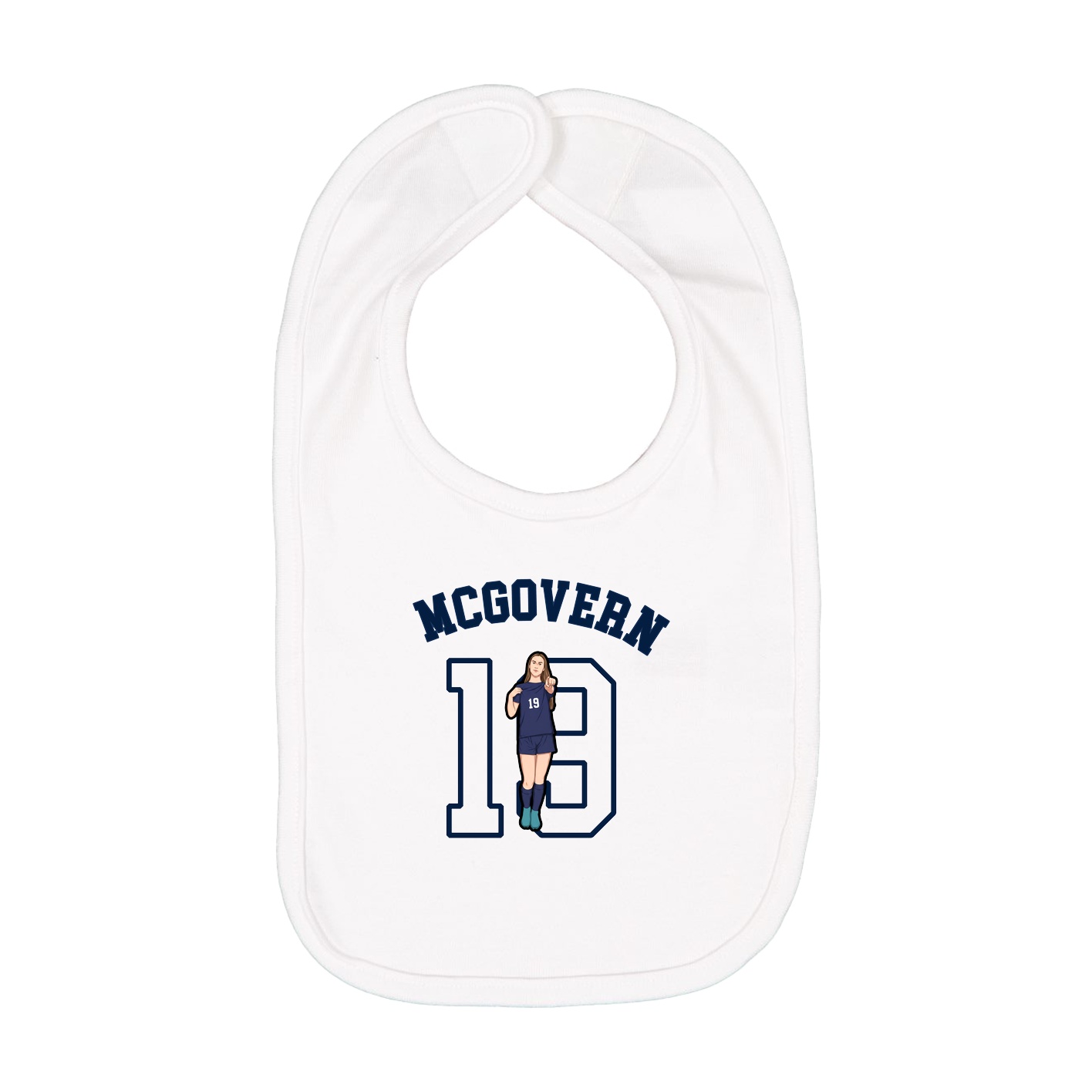 Infant Bib — Shirsey Arch in White