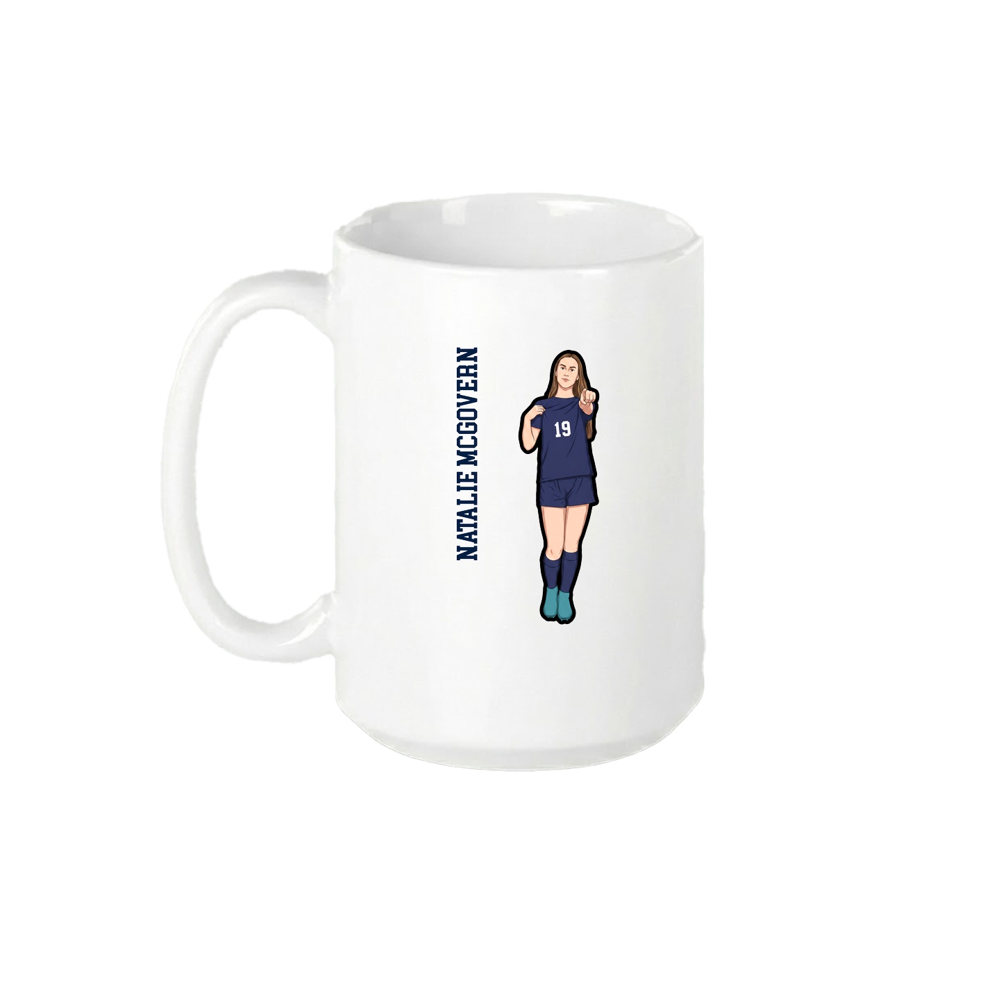 15oz Coffee Mug — Name Vertical in White