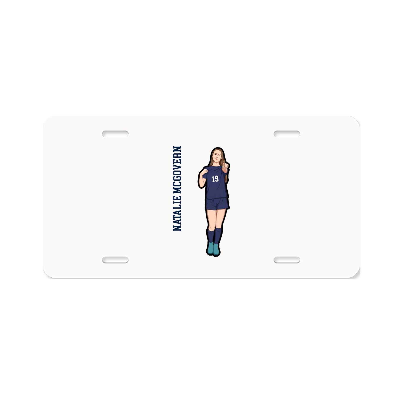 License Plate — Name Vertical in Classic