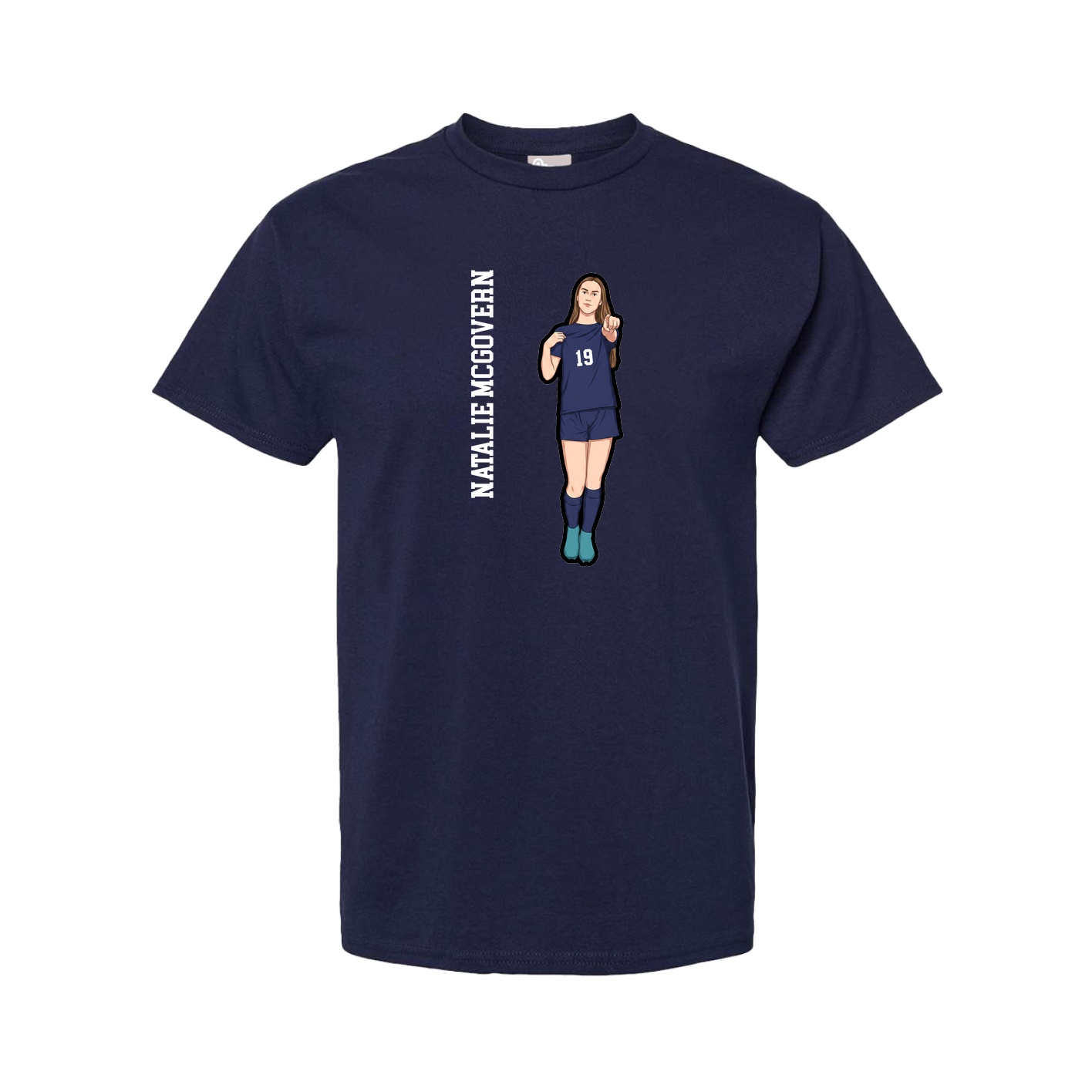 Tee — Name Vertical in Navy