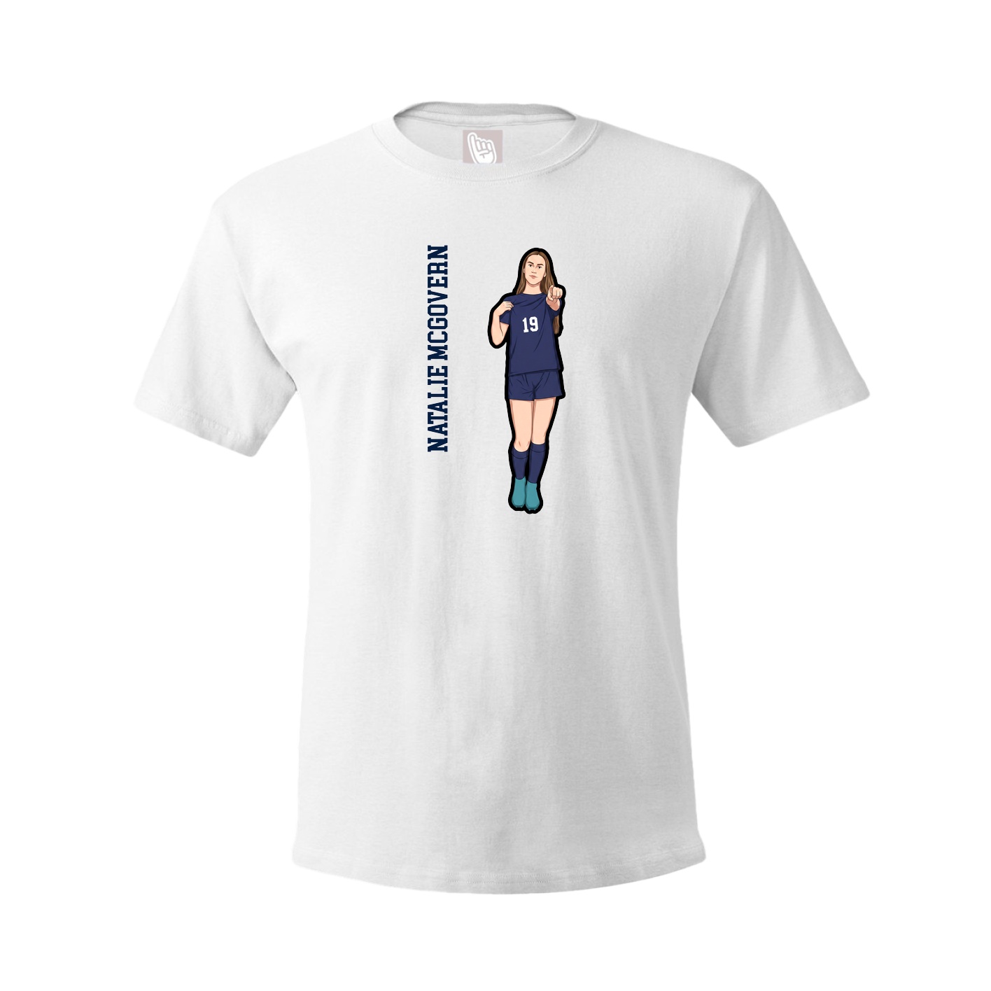 Youth Tee — Name Vertical in White