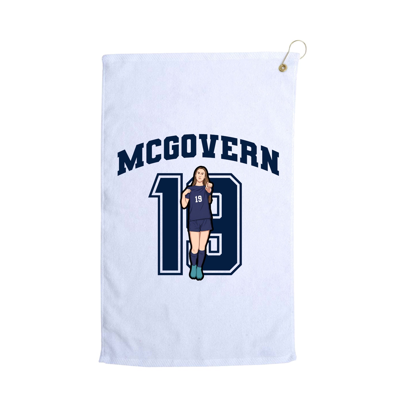 Golf Towel — Number in White
