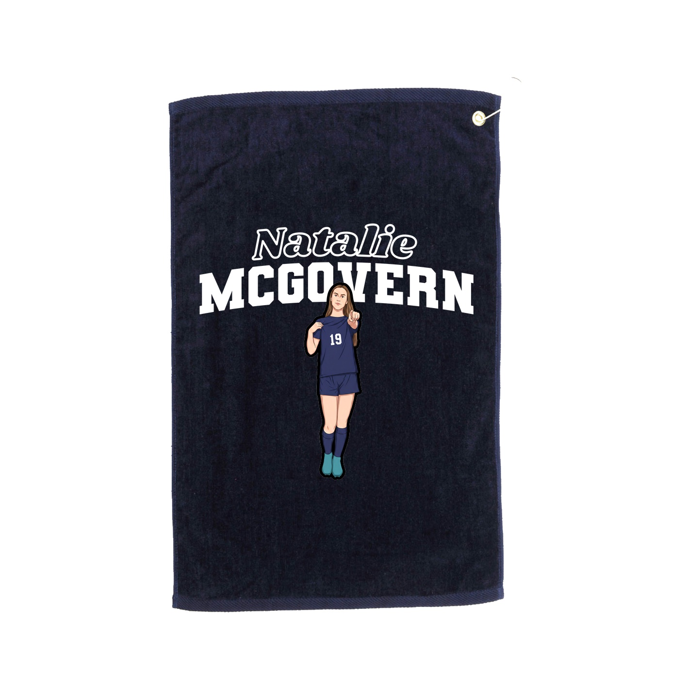 Golf Towel — Name Arch in Navy