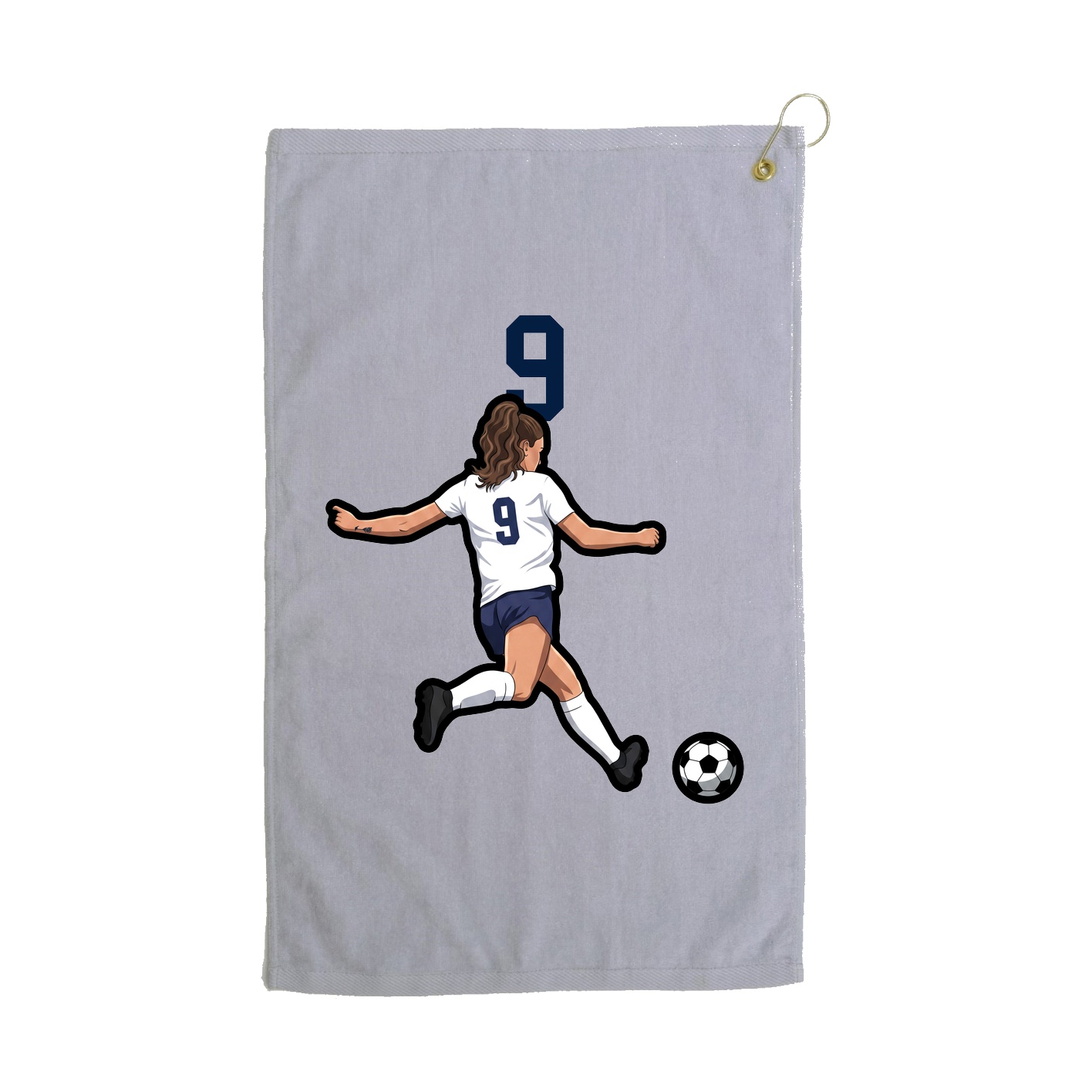 Golf Towel — Number Top in Grey